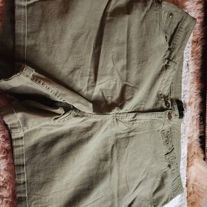 Ellos Khaki Green Denim Shorts